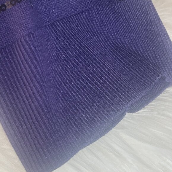 Chico's -Beautiful, Elegant, Chic Purple Sequined Embellished Sweater - Picture 4 of 14